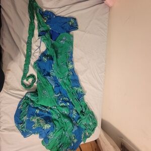 Taylor Green and Blue Patterned Dress